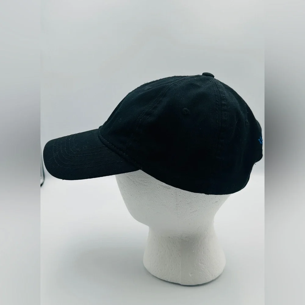 U.S. Polo Association Black Cotton Baseball Cap Hat W/ Blue Embroidered Logo